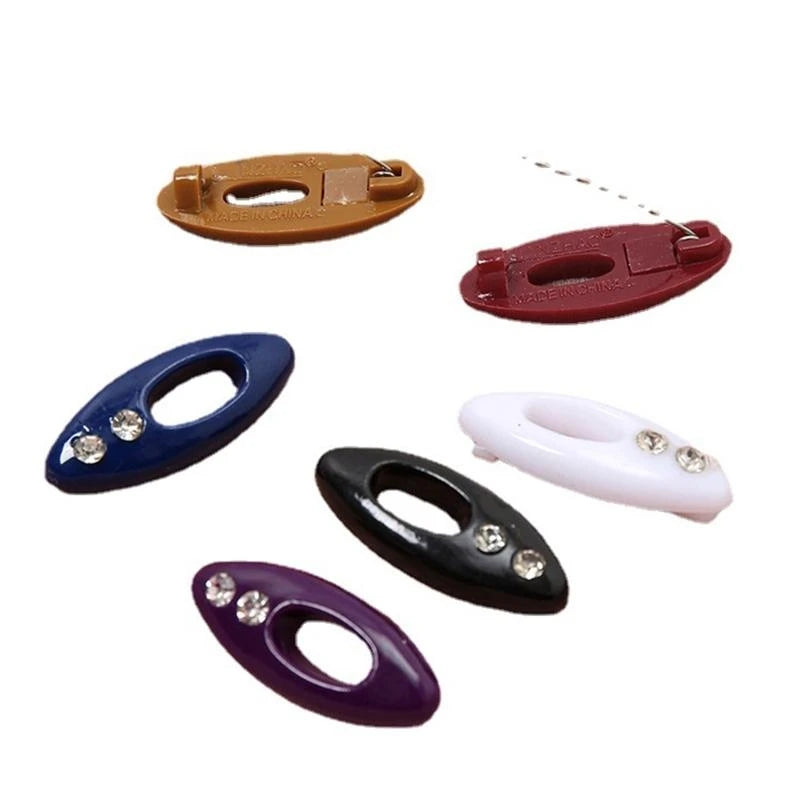 12-Piece Smooth Hijab Pins – Colorful Plastic Safety Scarf Clips