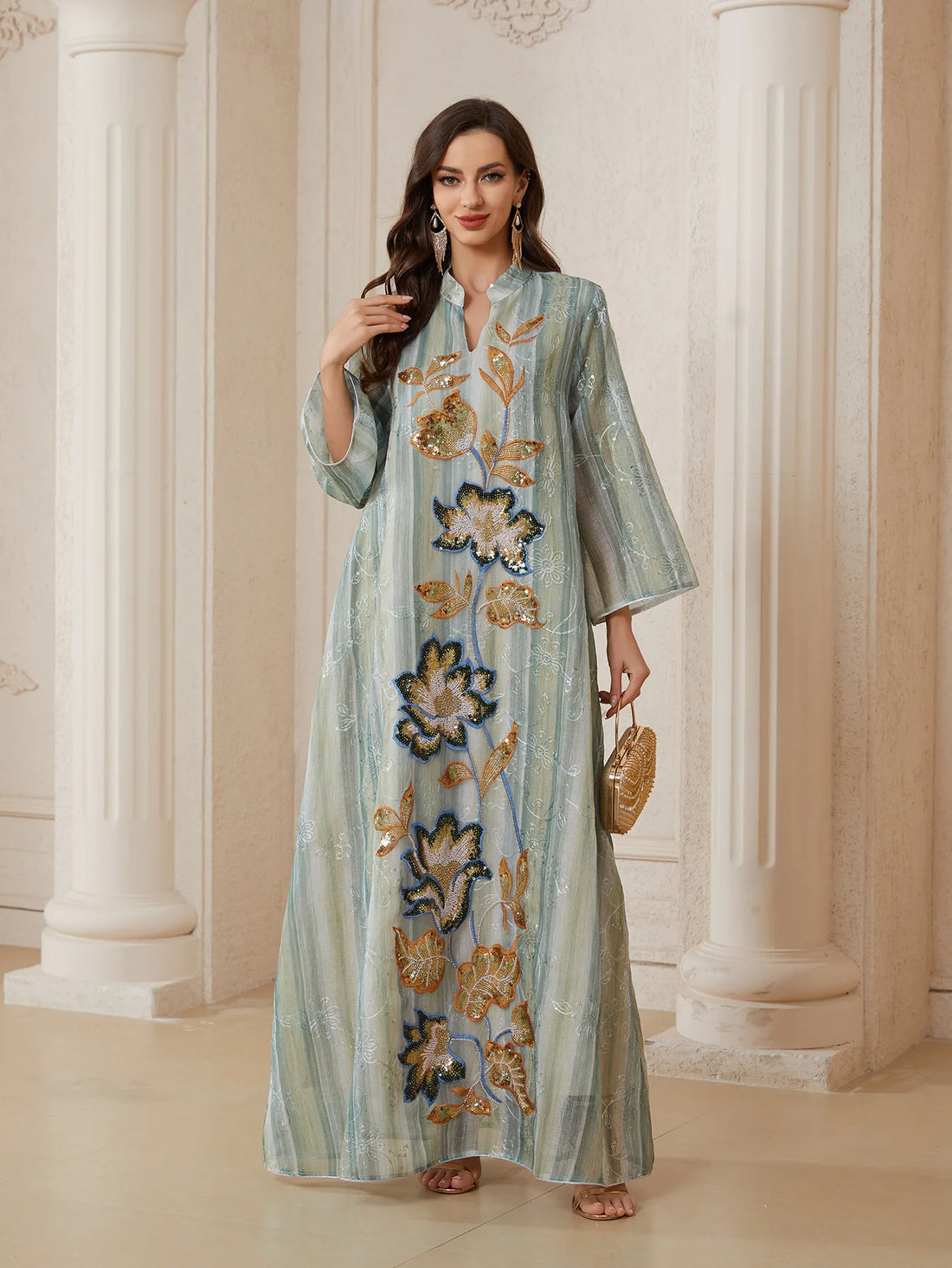 Sequin Party Abaya – Eid Muslim Dress