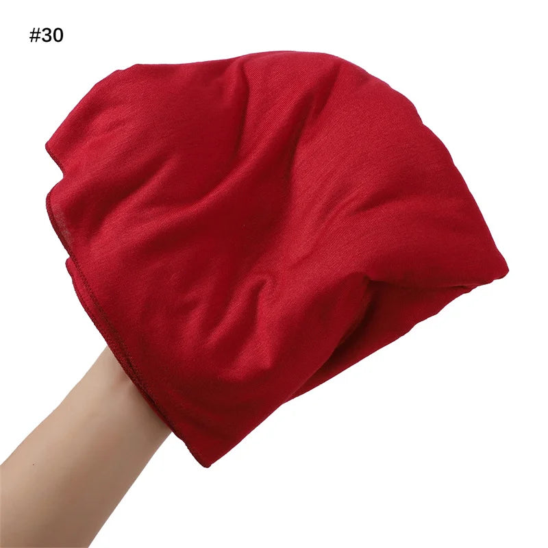 80×180cm Cotton Modal-Feel Hijab – Soft Stretch Long Scarf