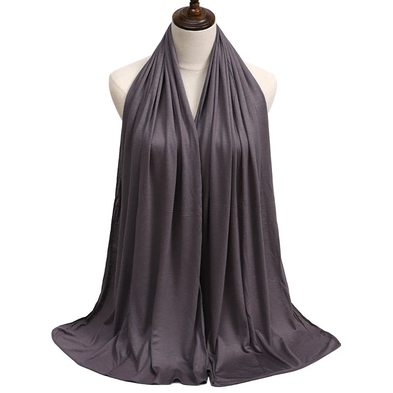 Jersey Modal Cotton Hijab – Soft Solid Color Long Scarf