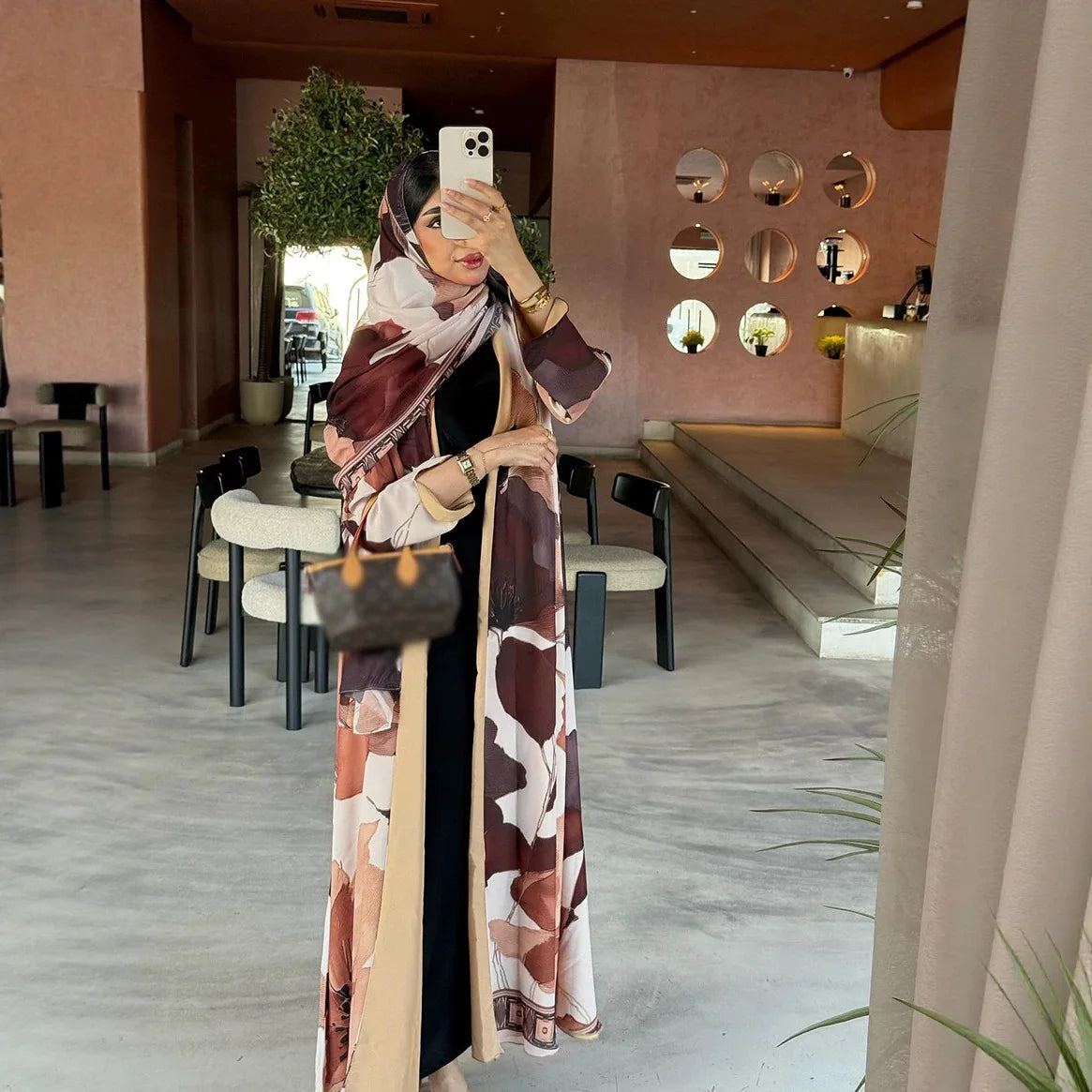 Printed Abaya Cardigan Robe – Eid Hijab Dress
