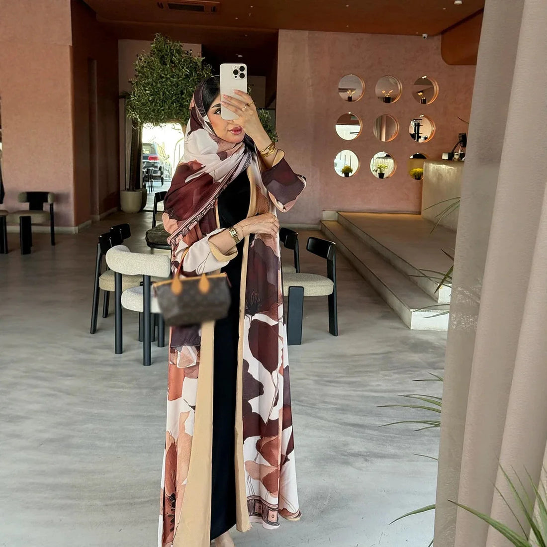 Printed Abaya Cardigan Robe – Eid Hijab Dress
