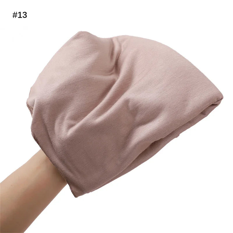 80×180cm Cotton Modal-Feel Hijab – Soft Stretch Long Scarf