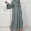 Luxurious Floral Embroidery Hijab Dress for Muslim Women