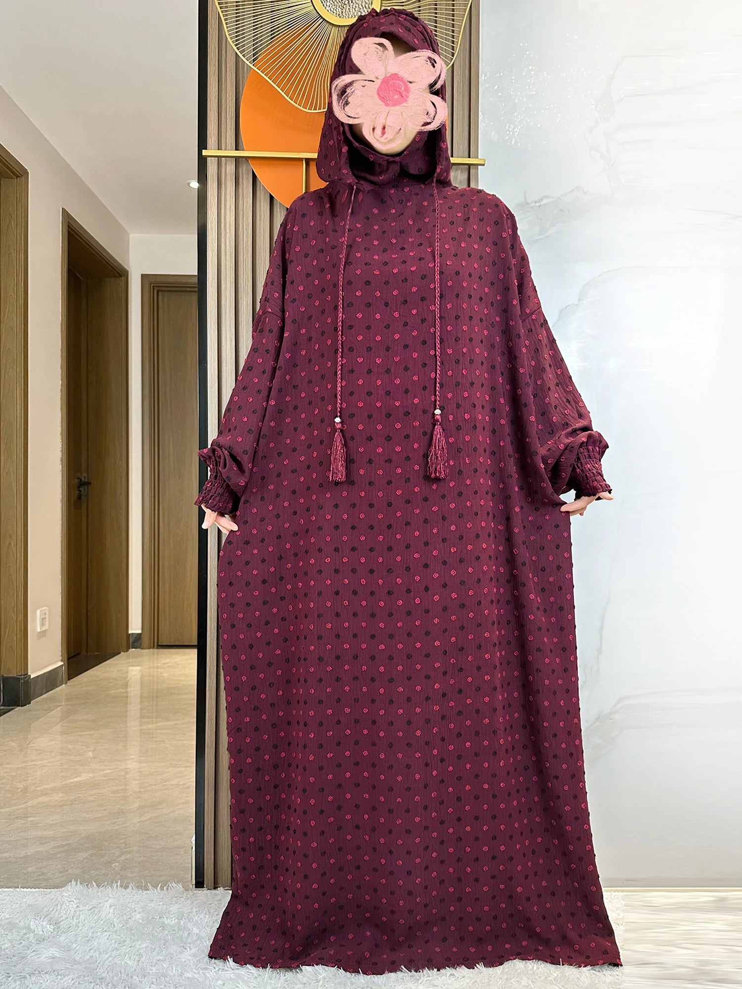 Latest Ramadan Soft Cotton Prayer Abaya Double Hats