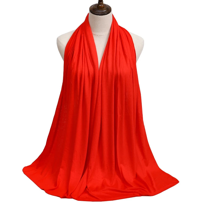 Jersey Modal Cotton Hijab – Soft Solid Color Long Scarf
