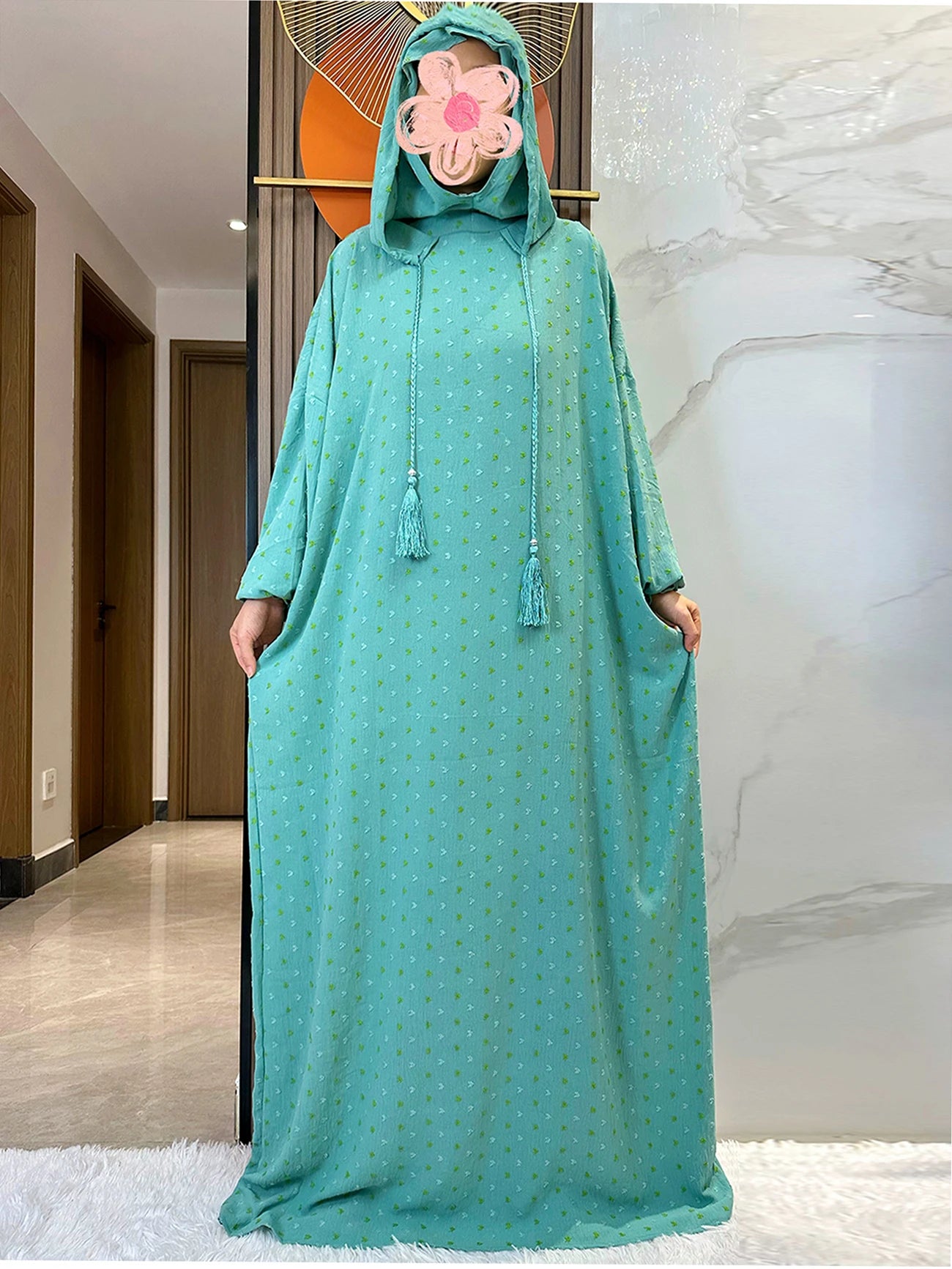 Latest Ramadan Soft Cotton Prayer Abaya Double Hats