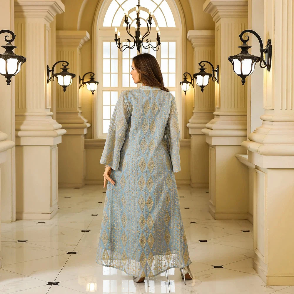 Saudi Glitter Sequin Kaftan – Luxury Evening Dress