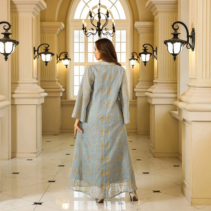 Saudi Glitter Sequin Kaftan – Luxury Evening Dress