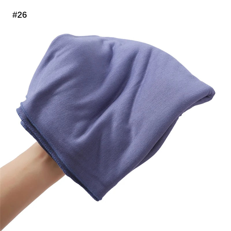80×180cm Cotton Modal-Feel Hijab – Soft Stretch Long Scarf