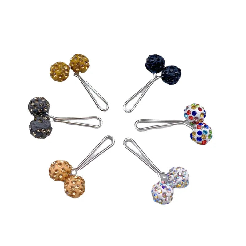 2-Piece Crystal U-Shaped Hijab Pins – Elegant Scarf Clips for Women