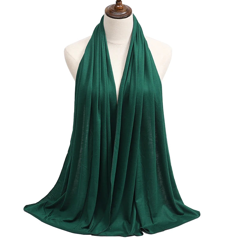 Jersey Modal Cotton Hijab – Soft Solid Color Long Scarf