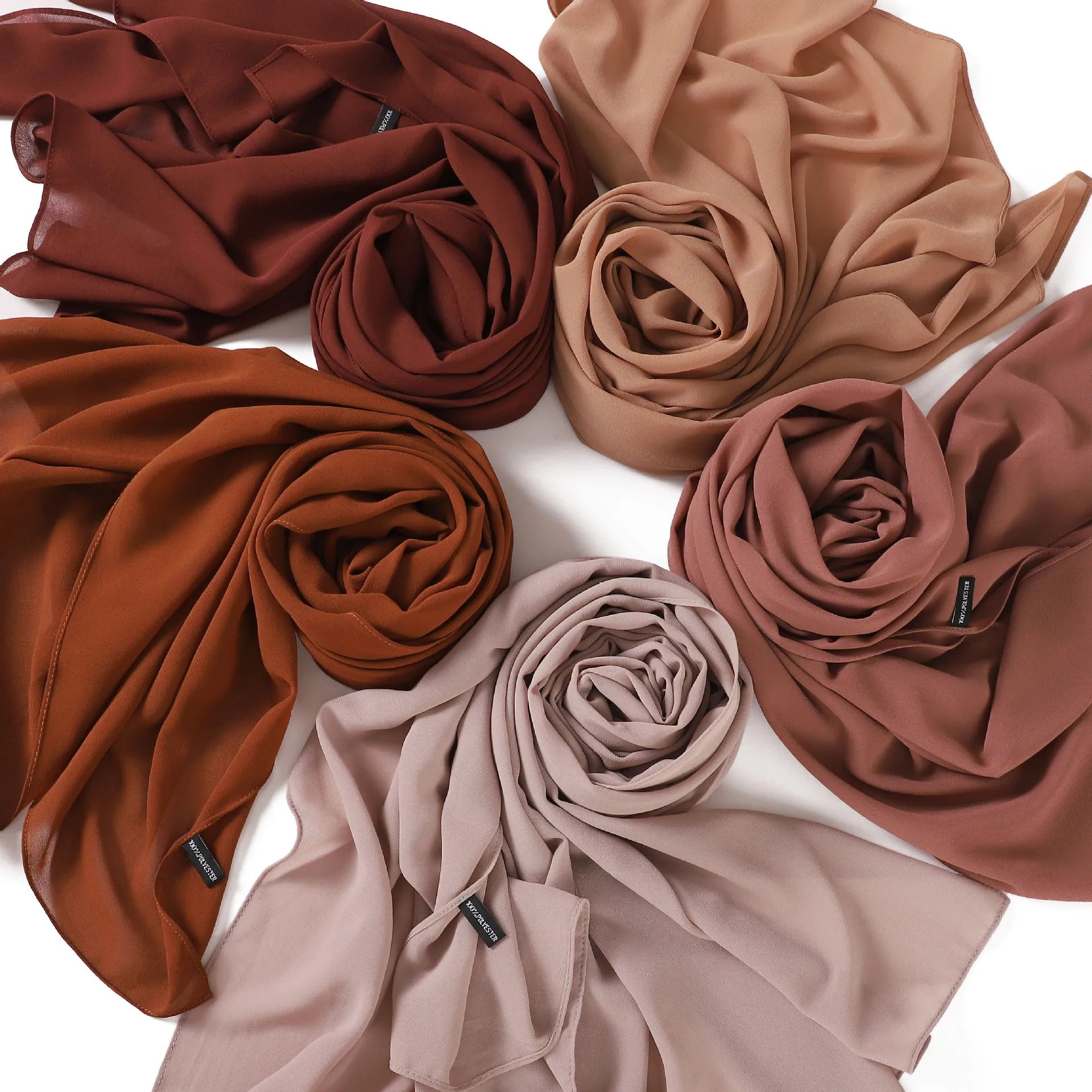 Solid Color Chiffon Hijab Shawl – Large 70x180cm