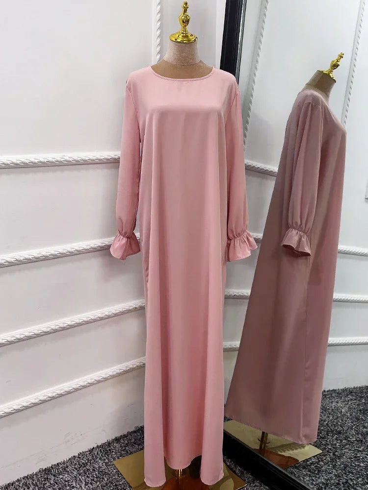 Eid Hooded Muslim Women  Long Khimar Hijab Dress Set
