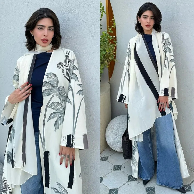Diamond Embellished Abaya – Eid Button Cardigan