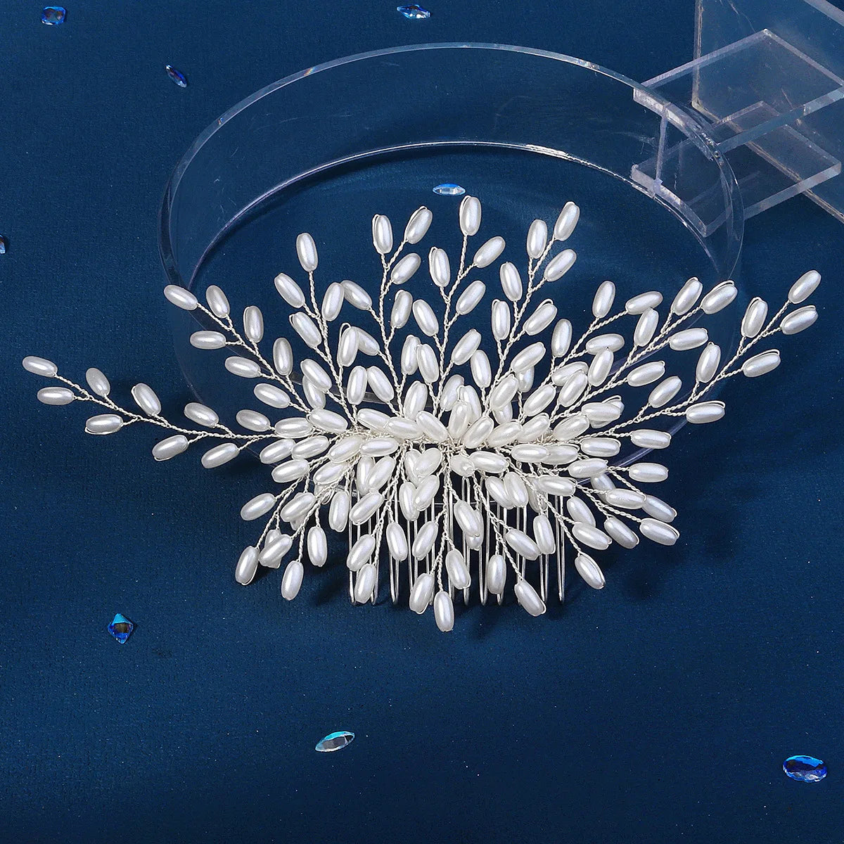 Elegant Pearl Hair Comb – Handmade Bridal Hairpin for Women & Girls