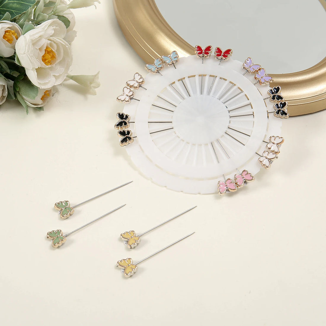 20-Piece Butterfly Hijab Pins – Colorful Scarf & Shawl Clips for Women