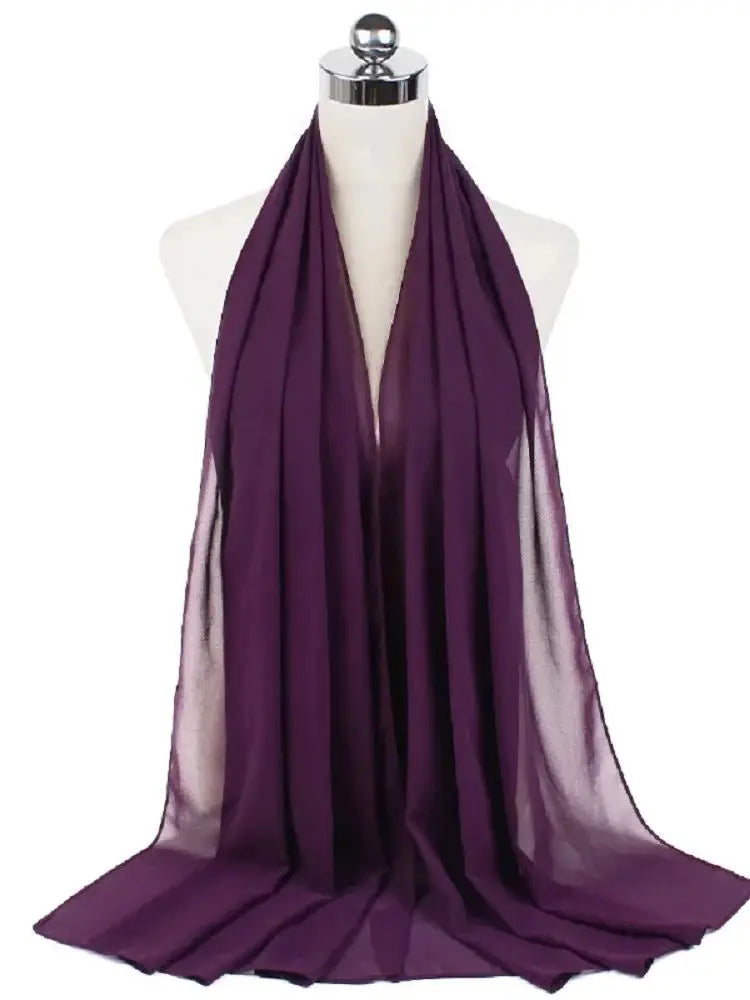 Ready-to-Wear Chiffon Hijab – Elegant Solid Color Instant Headscarf