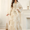 Floral Gold Embroidery Abaya – Casual Ramadan Dress