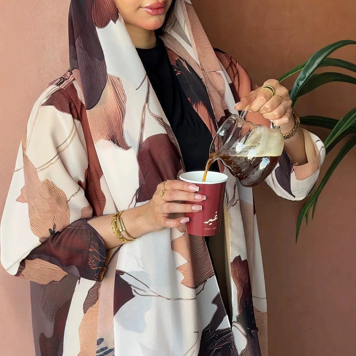 Printed Abaya Cardigan Robe – Eid Hijab Dress