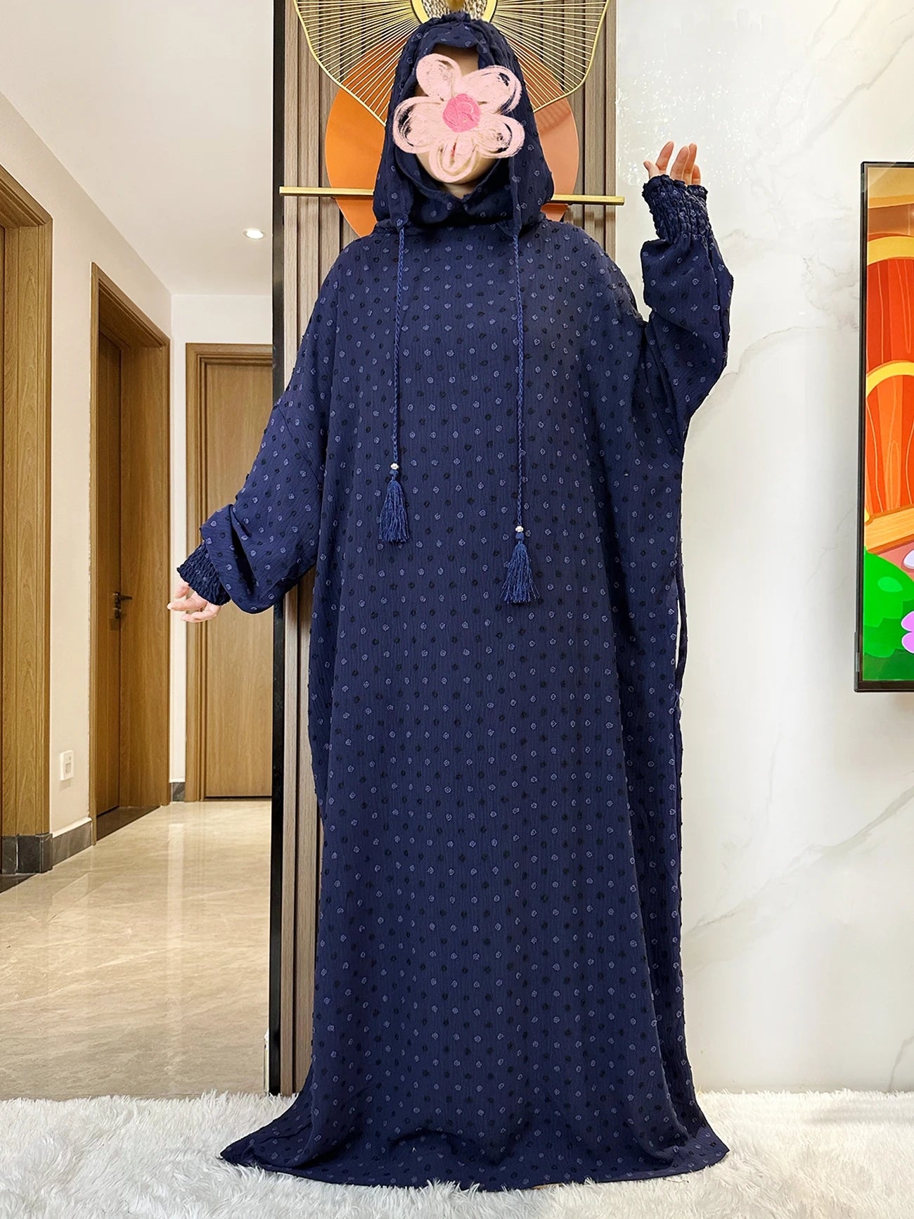 Latest Ramadan Soft Cotton Prayer Abaya Double Hats