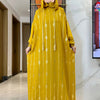 Gold Stamp Pure Cotton Ramadan Muslim Two-Hat Abaya