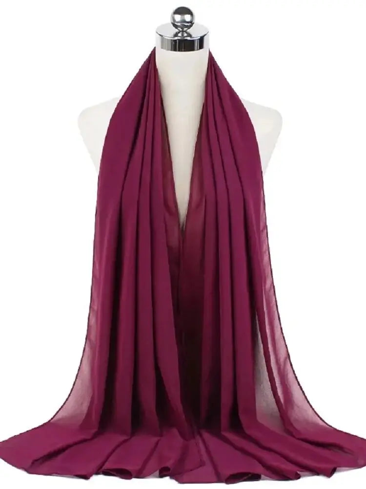 Ready-to-Wear Chiffon Hijab – Elegant Solid Color Instant Headscarf