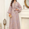 Floral Gold Embroidery Abaya – Casual Ramadan Dress
