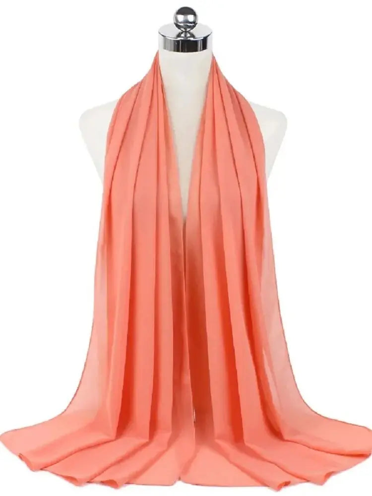 Ready-to-Wear Chiffon Hijab – Elegant Solid Color Instant Headscarf