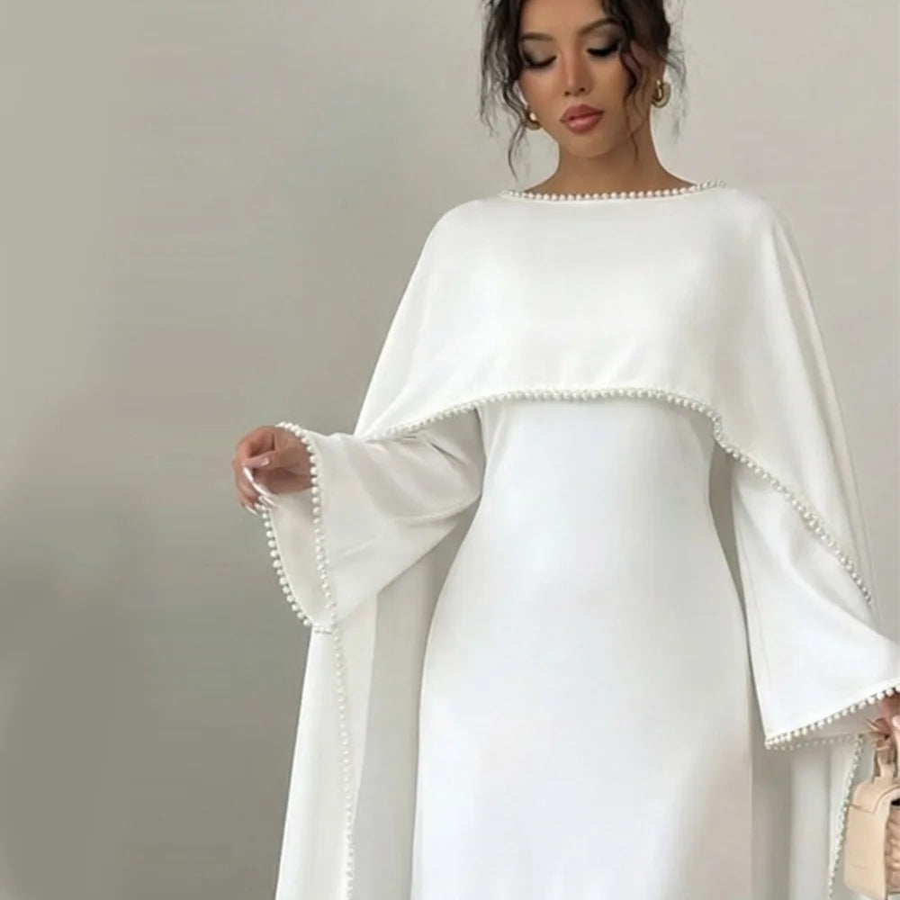 Beaded Cape Abaya Set – Elegant Long Modest Dress for Eid & Parties