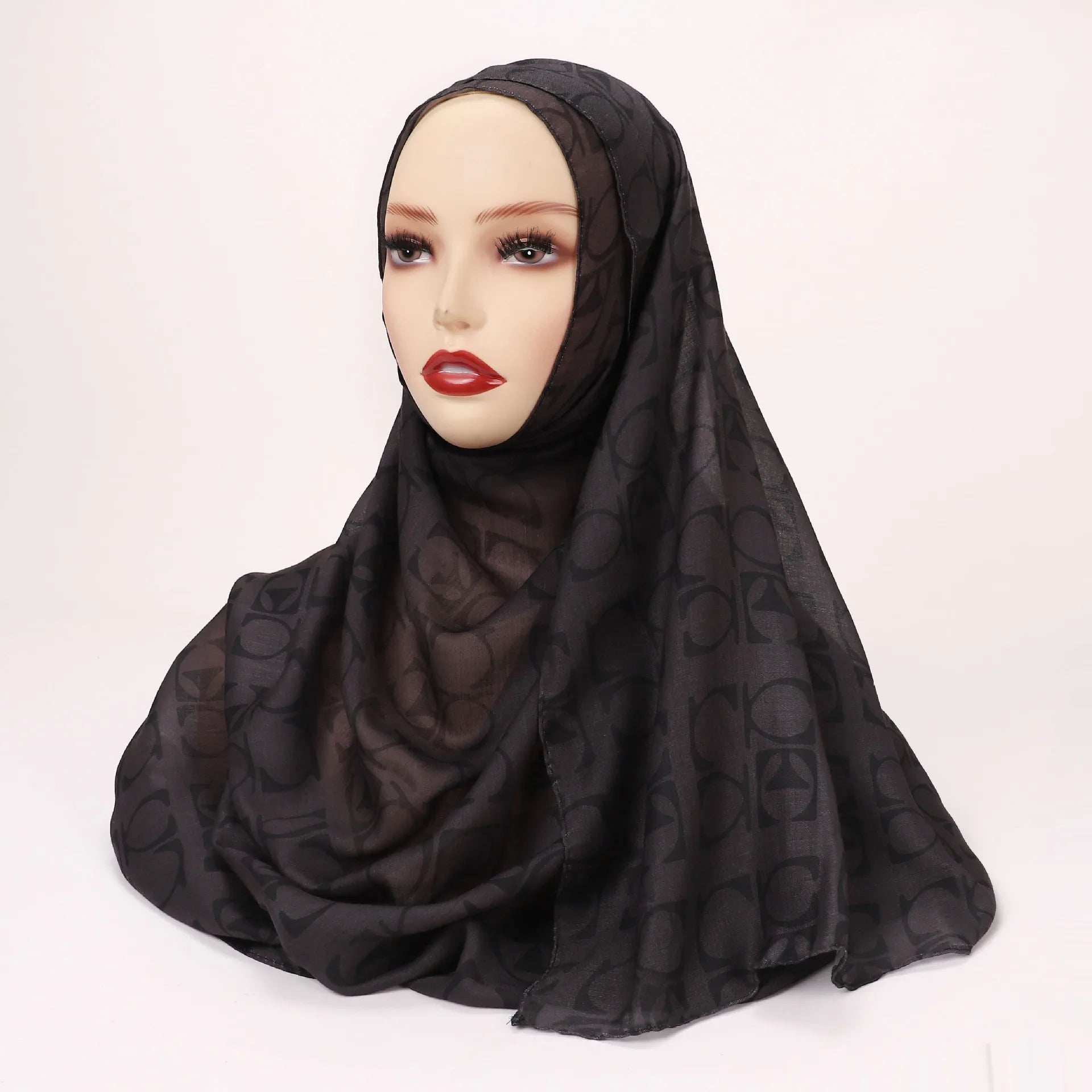 Watercolor Print Hijab – Soft Bohemian Floral Shawl Scarf