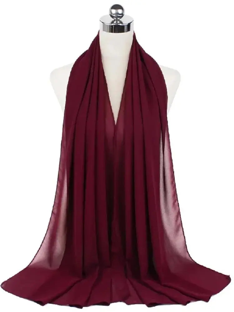 Ready-to-Wear Chiffon Hijab – Elegant Solid Color Instant Headscarf
