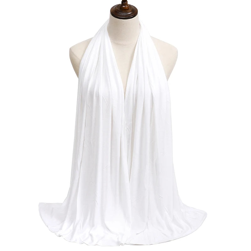 Jersey Modal Cotton Hijab – Soft Solid Color Long Scarf