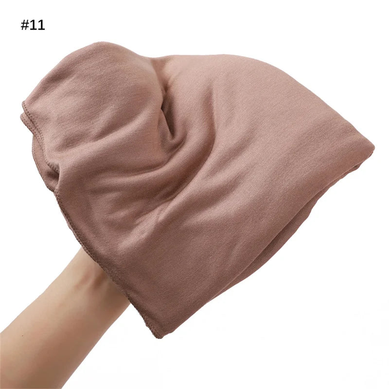 80×180cm Cotton Modal-Feel Hijab – Soft Stretch Long Scarf