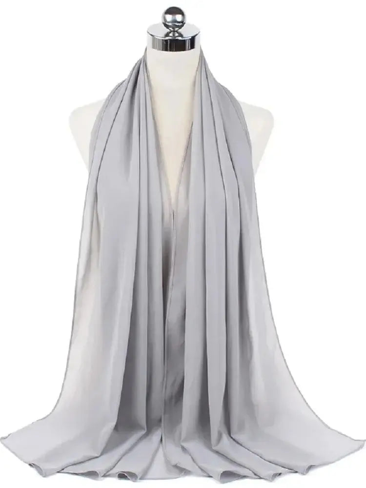 Ready-to-Wear Chiffon Hijab – Elegant Solid Color Instant Headscarf