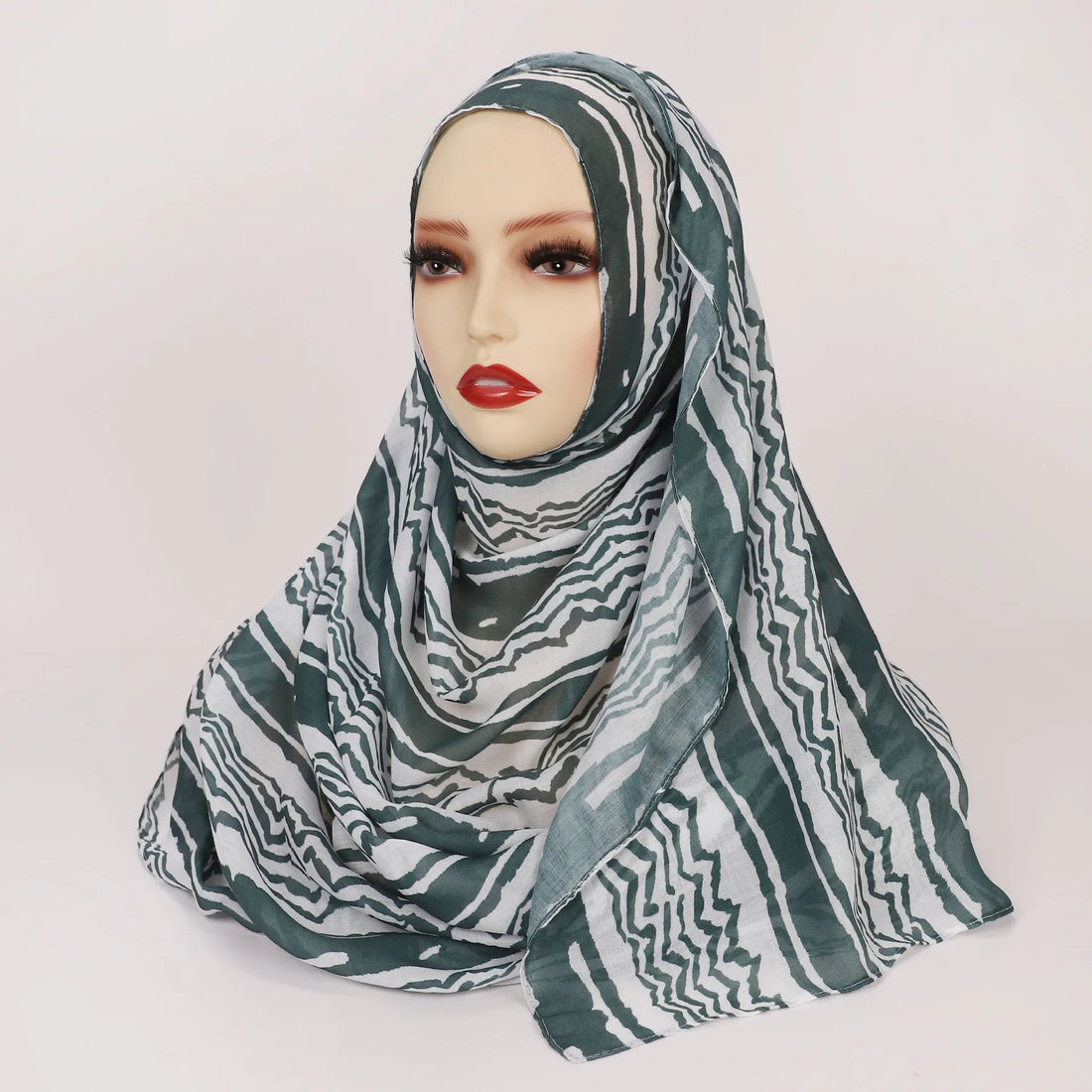 Watercolor Print Hijab – Soft Bohemian Floral Shawl Scarf
