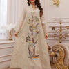 Light Blue Sequin Floral Abaya – Embroidered Evening Dress