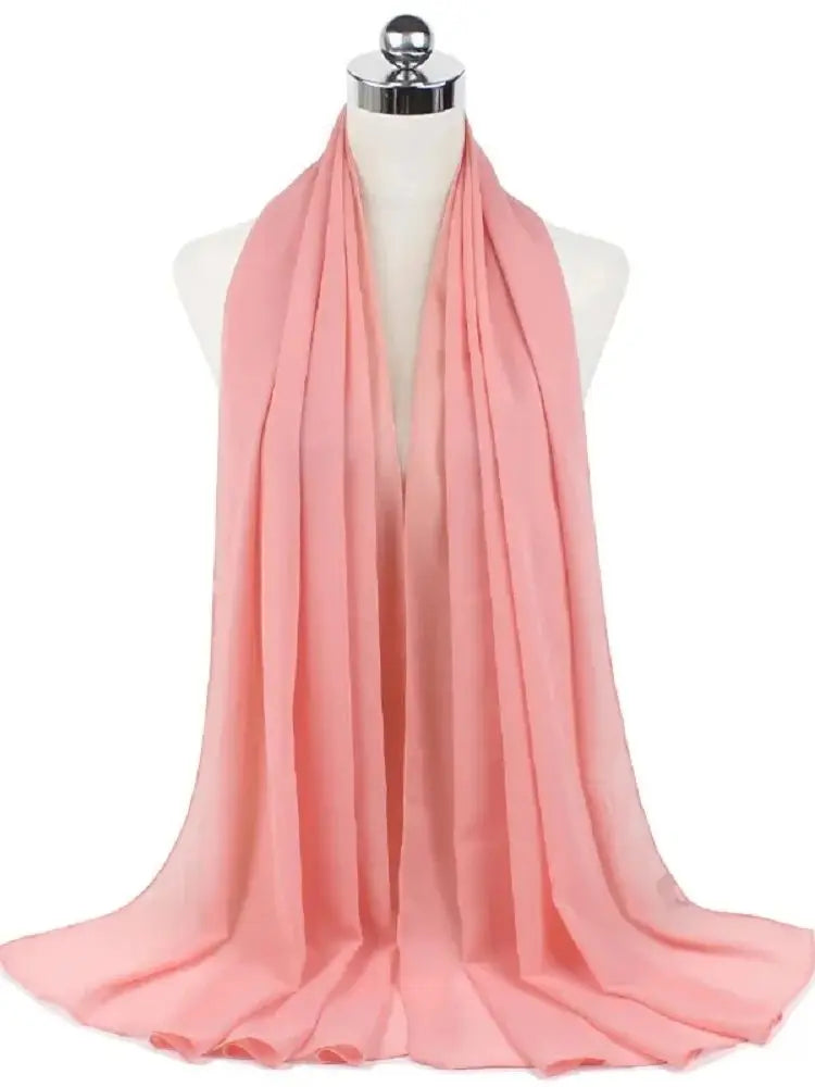 Ready-to-Wear Chiffon Hijab – Elegant Solid Color Instant Headscarf