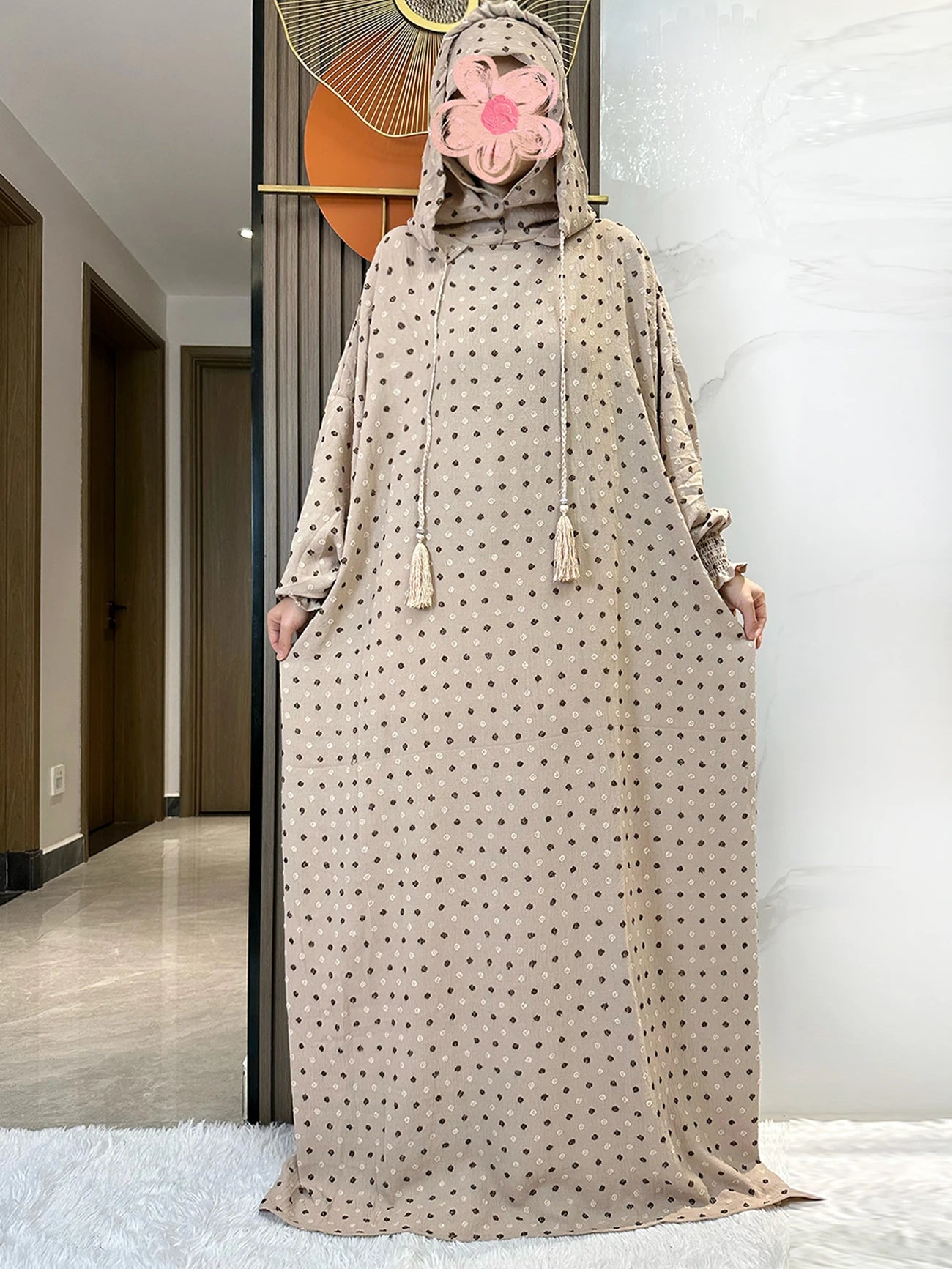 Latest Ramadan Soft Cotton Prayer Abaya Double Hats