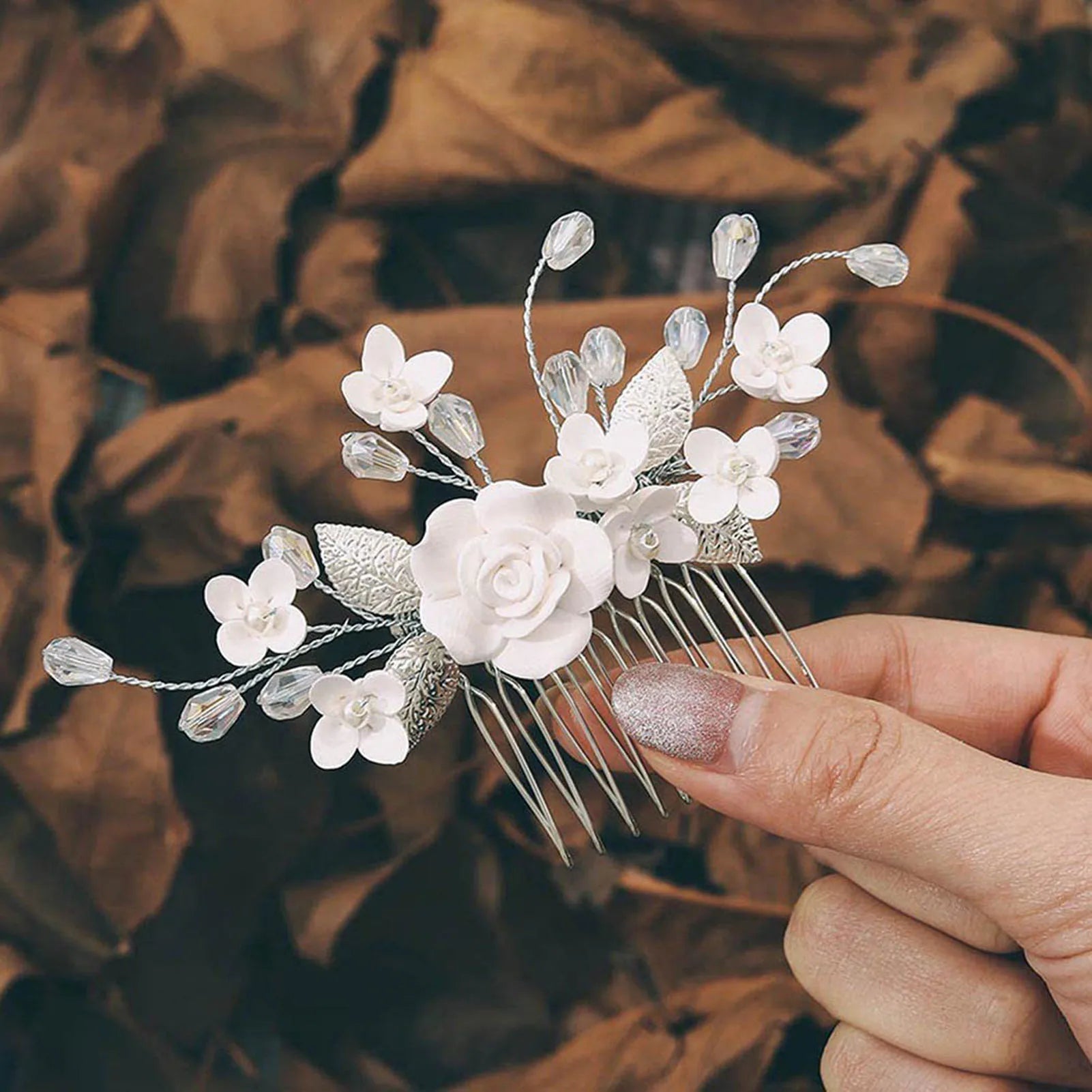 Elegant Pearl Hair Comb – Handmade Bridal Hairpin for Women & Girls