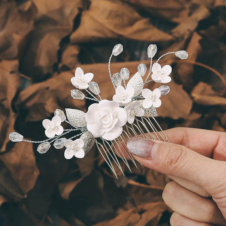 Elegant Pearl Hair Comb – Handmade Bridal Hairpin for Women & Girls