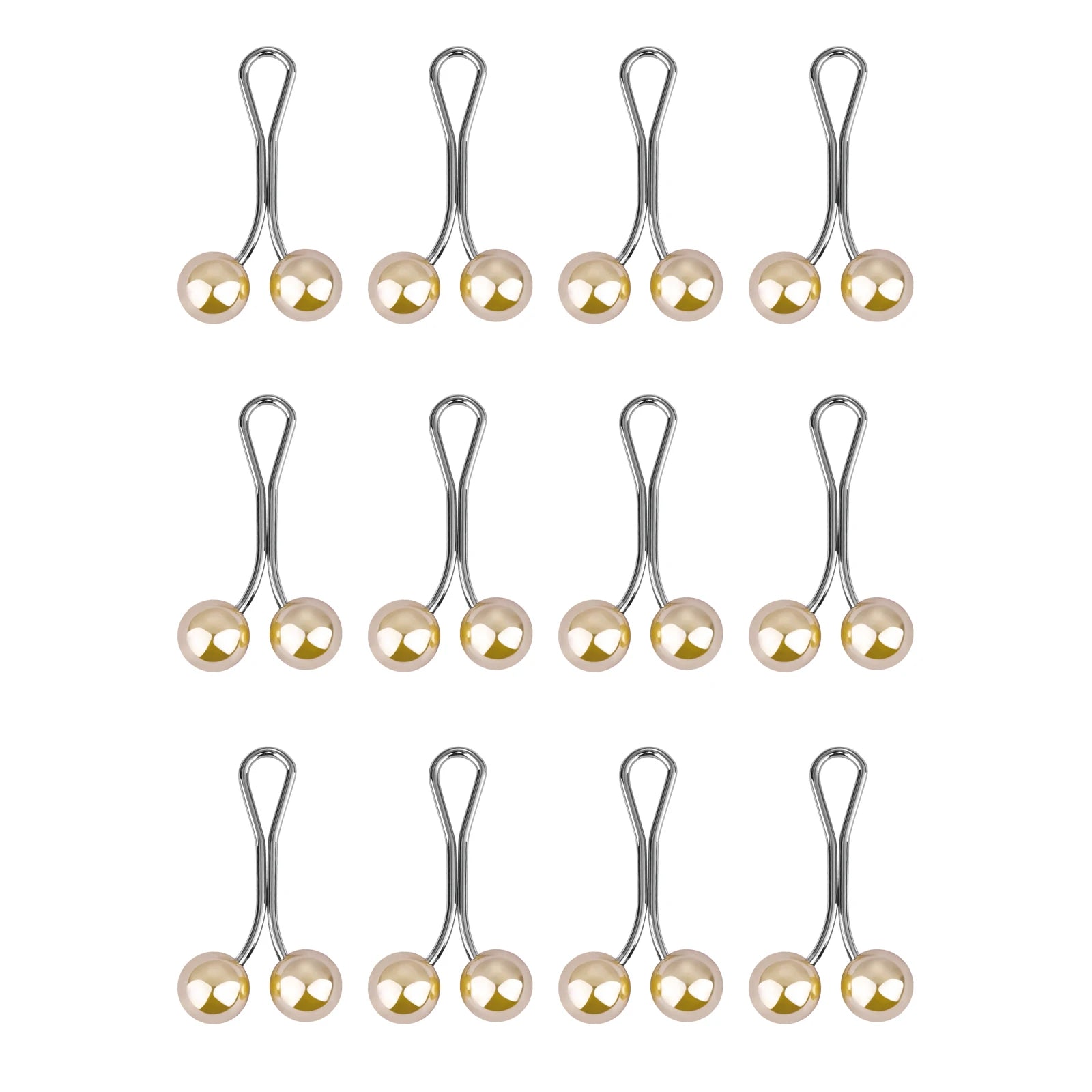 12-Piece Pearl Hijab Brooch Set – Elegant Scarf Clips for Women