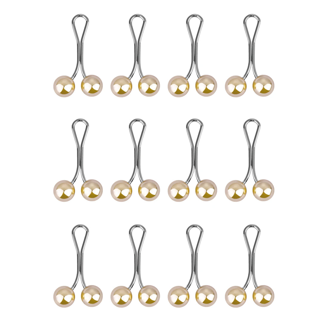12-Piece Pearl Hijab Brooch Set – Elegant Scarf Clips for Women
