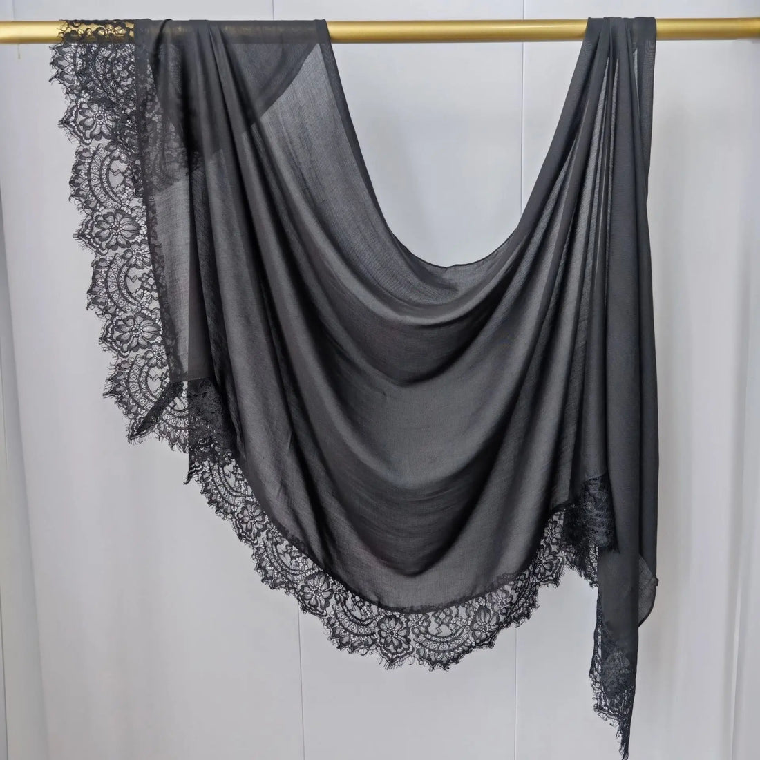 Lace Edge Modal Hijab Scarf – Breathable Cotton Turban Shawl
