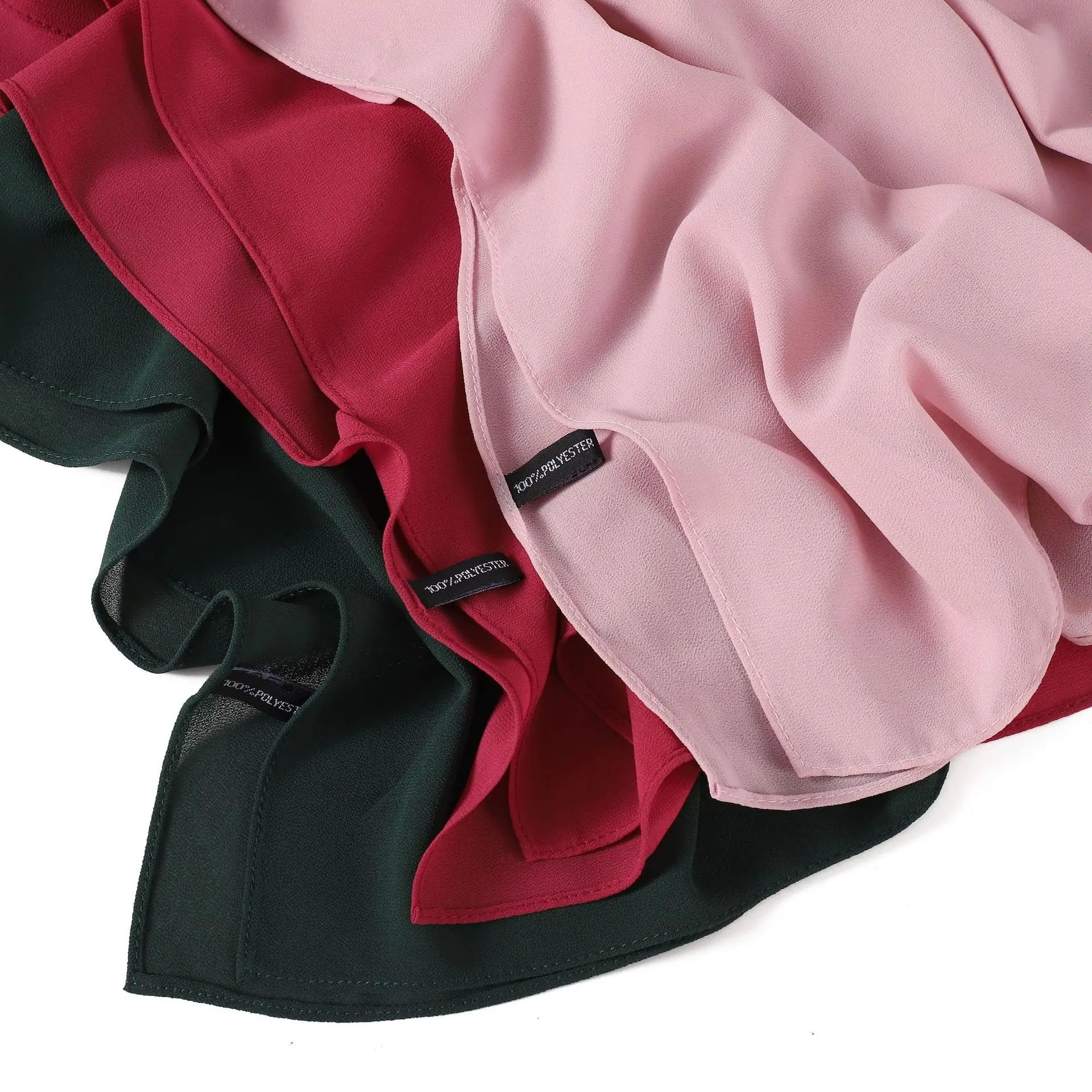 Solid Color Chiffon Hijab Shawl – Large 70x180cm