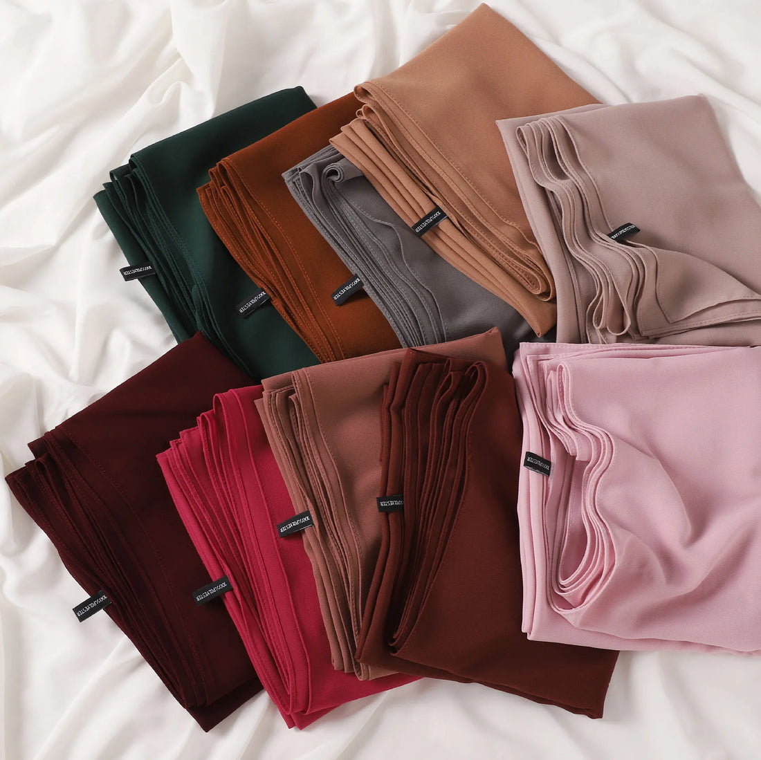 Solid Color Chiffon Hijab Shawl – Large 70x180cm