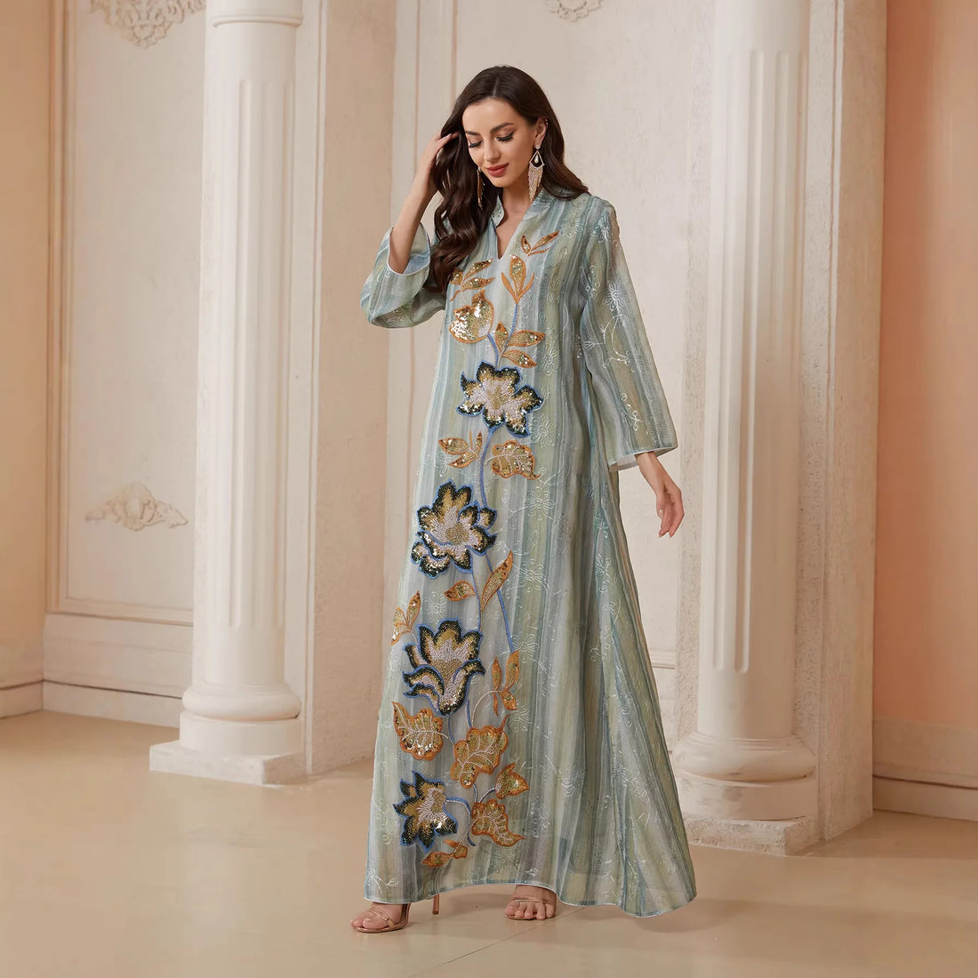 Sequin Party Abaya – Eid Muslim Dress