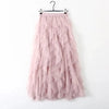 Womens Elastic High Waist Tulle Mesh Irregular Tutu Skirt