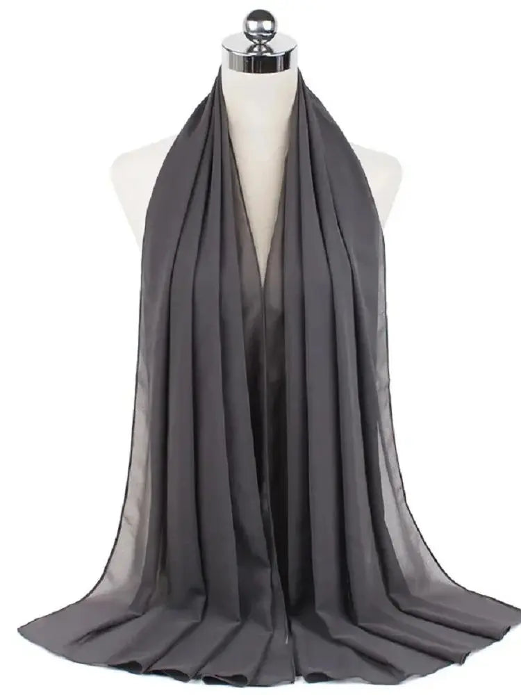 Ready-to-Wear Chiffon Hijab – Elegant Solid Color Instant Headscarf