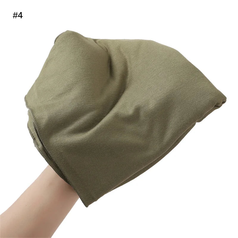 80×180cm Cotton Modal-Feel Hijab – Soft Stretch Long Scarf